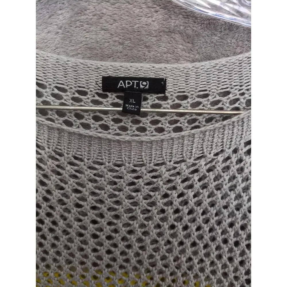 Open Knit Sweaters Womens‎ XL Set Of 2 Long Tunics Sheer Layer Casual Colorblock